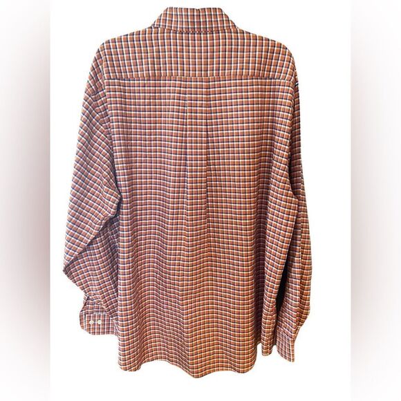 Brooks Brothers Men’s Sz XL Orange Blue Plaid Classic Button Down Collar Shirt - Picture 2 of 7